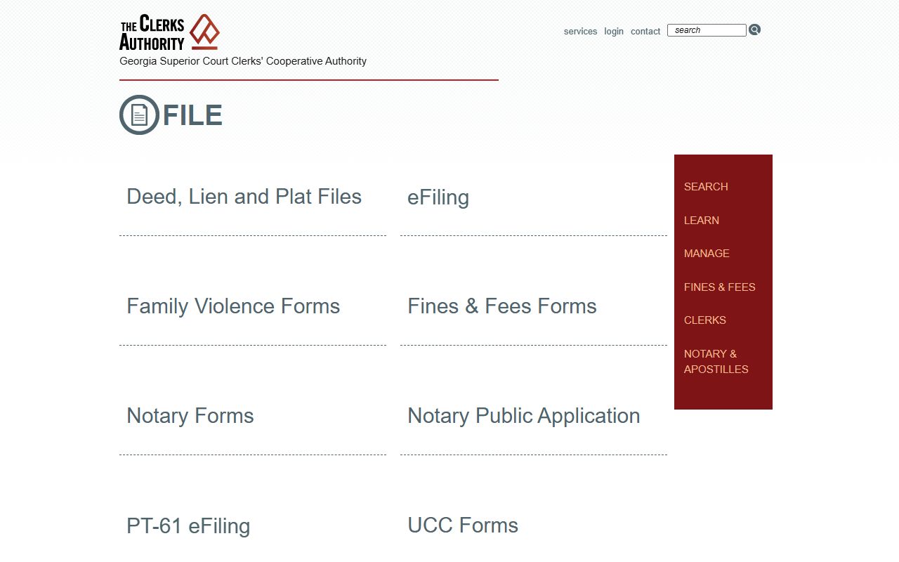 Pulaski County Clerk of Superior Court GSCCCA filing resources