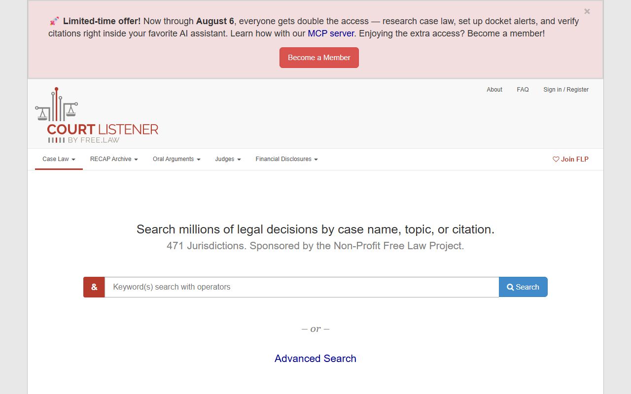 Pulaski County court dockets CourtListener federal docket alternative