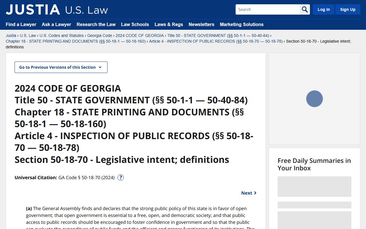Pulaski County court records Georgia public records presumption
