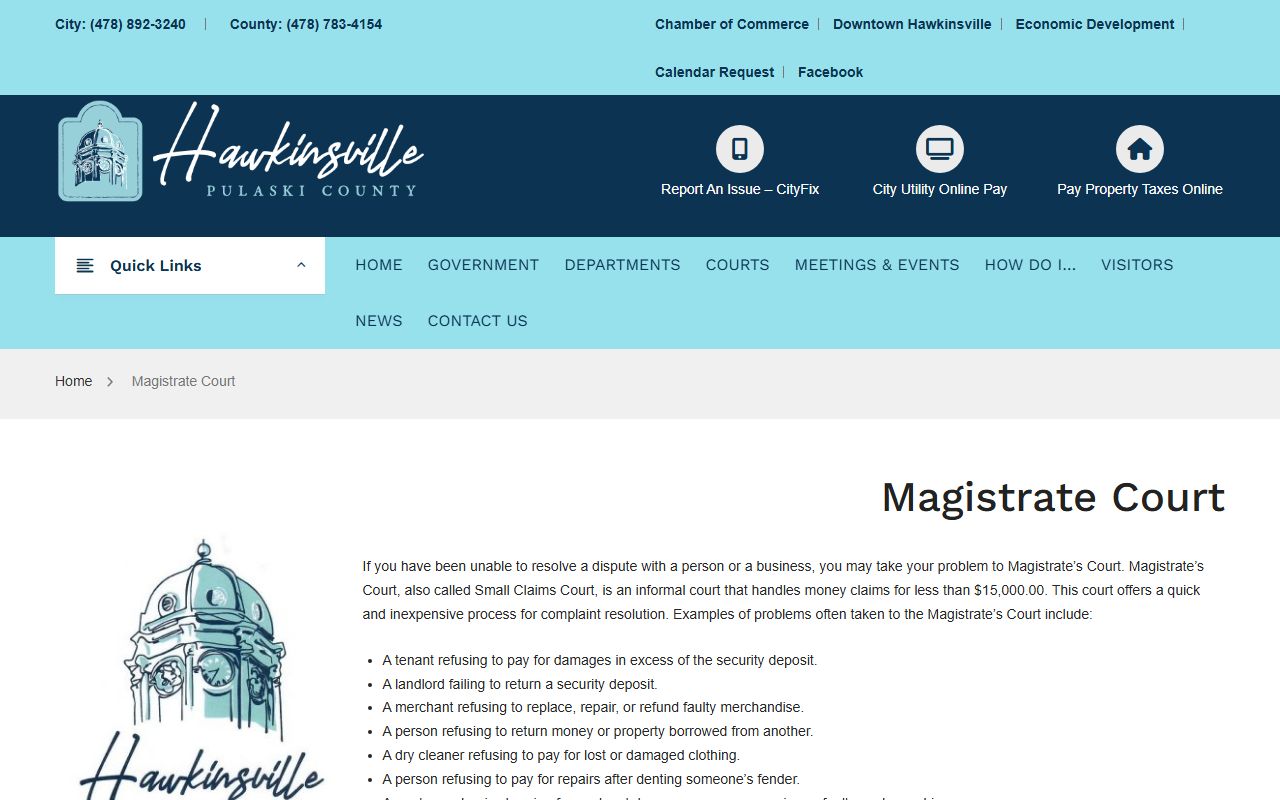 Pulaski County Superior Court lower court Magistrate Court routing